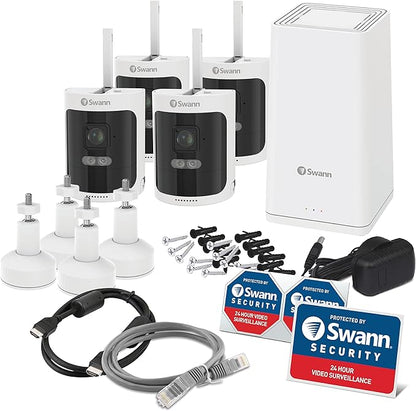 Swann AllSecure650™ 2K Wireless Security Kit with 4 x Wire-Free Cameras & Power Hub NVR