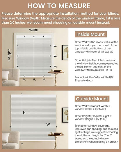 Kincmo Motorized Cellular Shades, Custom Motorized Blinds with Remote, Cordless Smart Electric Honeycomb Blinds Work with Apple HomeKit, Alexa, Google (100%-Blackout-Double-Cell Cream)