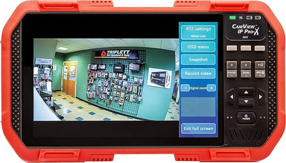 Triplett 8075 CamView IP Pro-X CCTV Camera Tester with PoE, Built-in DHCP Server, and 7" TFT Touchscreen - NTSC/PAL, HD-CVI 3.0, AHD 3.0, HD-TVI 3.0