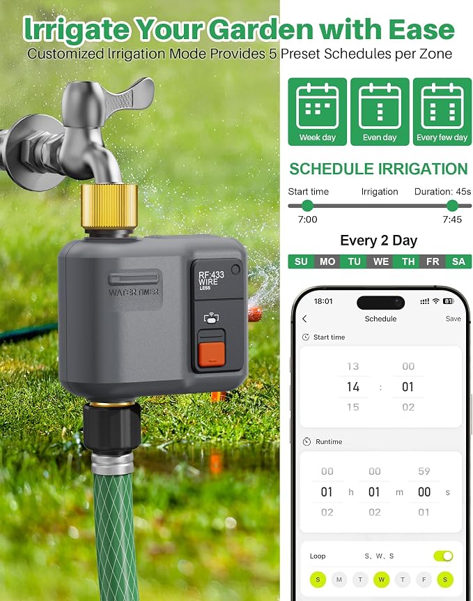 WiFi Water Timer for Garden Hose,WiFi Sprinkler Controller with 984ft Range