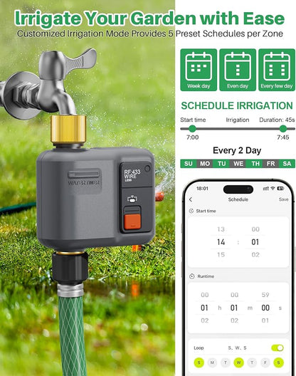 WiFi Water Timer for Garden Hose,WiFi Sprinkler Controller with 984ft Range