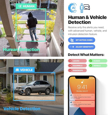 Amcrest 4K (8MP) IP POE Camera, UltraHD Outdoor Bullet, 3840x2160, 98ft NightVision, 125° FOV, IP67, MicroSD (256GB), Human & Vehicle Detection, Tripwire & Intrusion, (IP8M-2496EW-AI-V3)