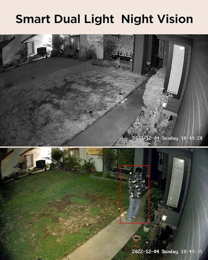 4MP PoE Camera with AI Person Detection & Color Night Vision, Outdoor Indoor Security Camera, 2.8mm Lens 110° View, Built-in Mic, 24/7 Recording, Weatherproof Dome, Black PD93BA3-4M
