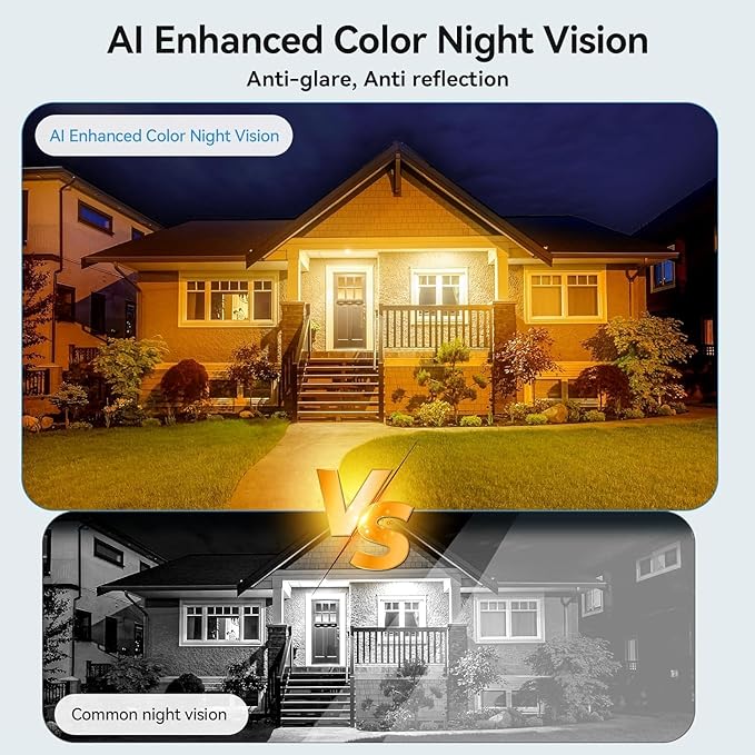 Window Camera No-Drill 2K Ultra HD Window Security Camera with 5G/2.4G WiFi, Enhanced Night Vision, AI Human Detection, Easy Glass Mount for Apartment, Condo, and Home Outdoor View