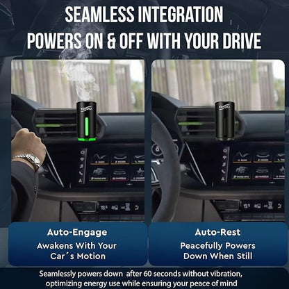 Smart Car Air Freshener Diffuser – Rechargeable Auto Scent Device with 12 Refills – Anti-Leak System, 3 Spray Modes & Motion Sensor Auto On/Off
