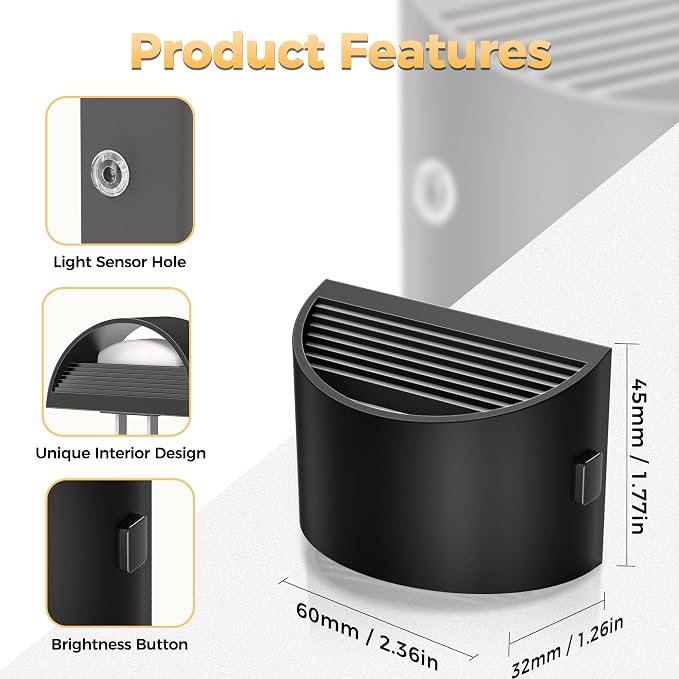 DORESshop Night Light, Night Lights Plug into Wall, Adjustable, 3CCT | Plug in Night Light with 3 Color Temperatures, Dusk to Dawn Sensor, Nightlights for Adults, Bedroom, Bathroom, 2 packs