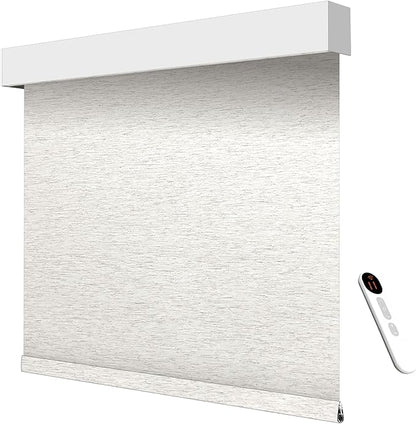 Motorized Light Filtering Roller Shades – Smart Electric Blinds for Living Room, Alexa Google Home Siri, Matter Compatible, Custom Window Shades, Cordless Rechargeable