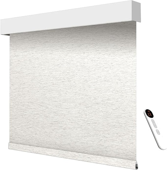 Motorized Blackout Roller Shades with Remote – Smart Blinds for Bedroom, Alexa Google Home Siri, Matter Compatible, Custom Electric Window Shades, Cordless Rechargeable