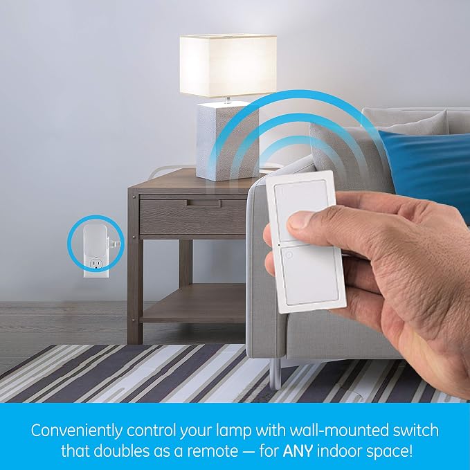 MySelectSmart Remote Control Outlet, On/Off, 1 Outlet, Full Kit, White | Control can be Wall Mounted, 150ft Range from Receiver, Pairable Remote for Multiple Plugs, Ideal for Lamps, No Wiring Needed