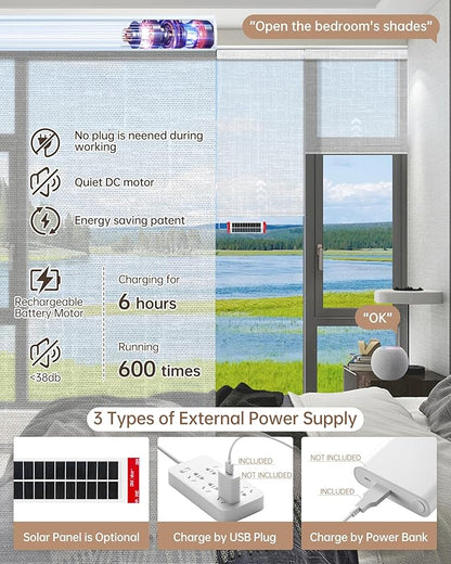 Kincmo Motorized Blinds with Remote, Light Filtering Roller Shades Work with Apple Homekit,Alexa,Google Home, Custom Electric Blinds with App,Voice Control (50% Blackout Sheer Ivory White)
