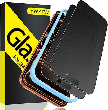 YWXTW 2 Pack Matte Glass Screen Protector for iPhone 17 Pro Max, 26° Anti-Spy iPhone 17 Pro Max Privacy Screen Protector Anti-Glare & Anti-Fingerprint Case Friendly Tempered Glass Film, Bubble Free