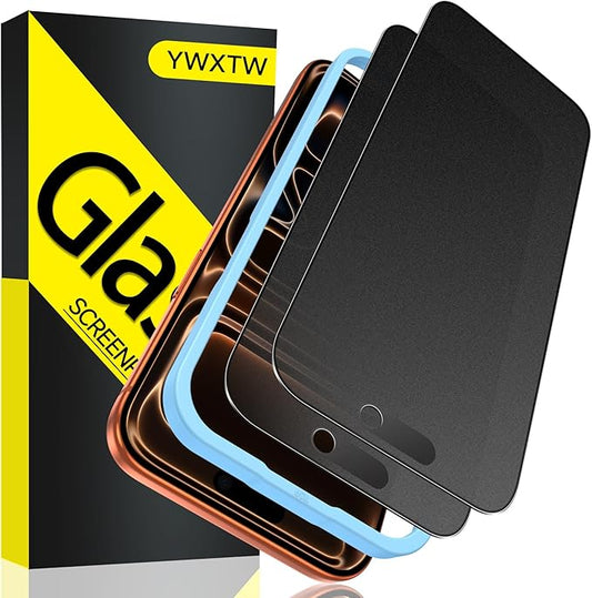 YWXTW 2 Pack Matte Glass Screen Protector for iPhone 17 Pro Max, 26° Anti-Spy iPhone 17 Pro Max Privacy Screen Protector Anti-Glare & Anti-Fingerprint Case Friendly Tempered Glass Film, Bubble Free