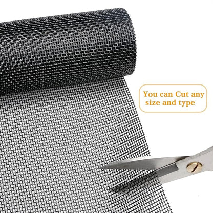 Tooltriz Pet Proof Window Screen Replacement, 39 inch W x 100 inch L, Upgraded Thicken Charcoal Mesh for Sliding Pet Screen Door Repair - Screen Door Protector for Dogs Patio Screen mesh
