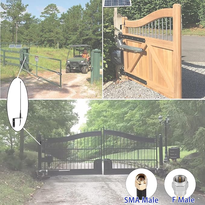 Extended Long Range 433Mhz 433.92MHz Flexible Whip Receiver Antenna for Remote GTO Mighty Mule LiftMaster Ghost Etc Smart Gate Door Opener Alarm System Signal Booster，Distance up to 500 ft+, Eifagur