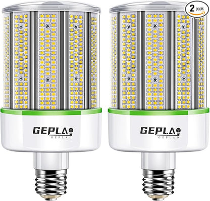 GEPLAD 2-Pack 250W LED Corn Bulb, 1000W Equivalent, E39 Mogul Base, 35,000 Lumens, 5000K Daylight, for Garage, Factory, Workshop, Warehouse, Barn（Non-Dimmable）