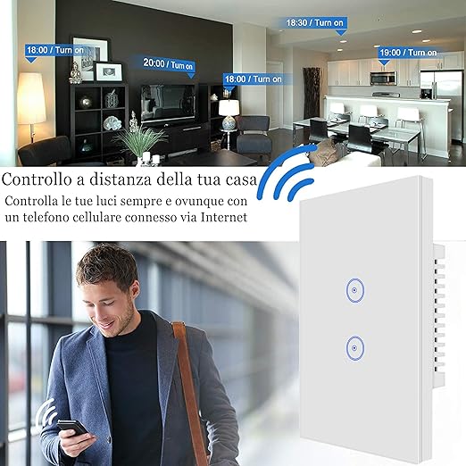 Jinvoo WiFi Wall Light Touch Panel Switch, 3 Way, Remote Control by Smart Phone,No Hub Required, AC 120V, Works with Amazon Echo, Google Home, Black