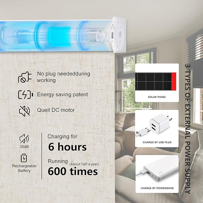 Bringnox Motorized Blinds with Remote,100% Blackout Smart Roller Blinds Compatible with Apple Homekit Google Home and Alexa Via HUB,and Customized (Linen Stone-01)