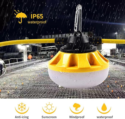 200FT Construction String Lights LED Industrial Grade Best for Construction Sites, Renovation, Walkways,Patio，Mine cave, Outdoor, and Other Outdoor Lighting Solutions Use,Free for Climbing Hook