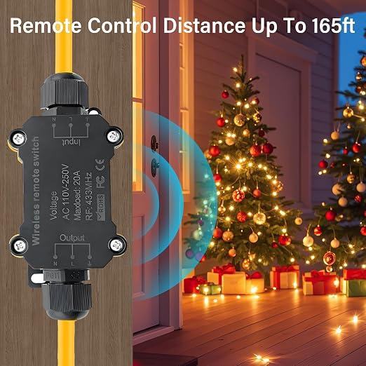 Outdoor Wireless Remote Control Outlet,AC110V Remote Control Power Switch
