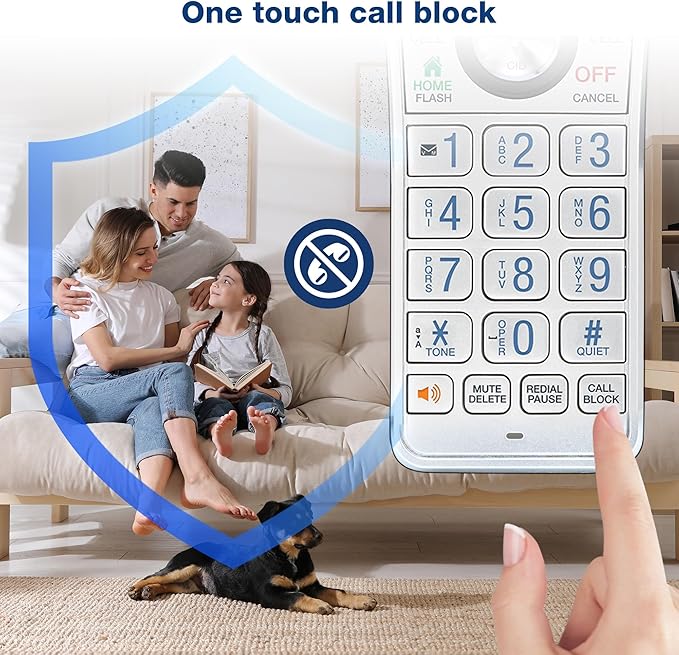 VTech IS8151-2 Super Long Range 2 Handset DECT 6.0 Cordless Phone for Home with Answering Machine, 2300 ft Range, Call Blocking, Bluetooth, Headset Jack, Power Backup, Intercom, Expandable to 12 HS