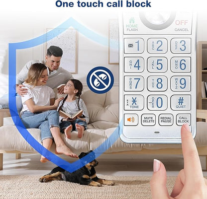 VTech IS8151-2 Super Long Range 2 Handset DECT 6.0 Cordless Phone for Home with Answering Machine, 2300 ft Range, Call Blocking, Bluetooth, Headset Jack, Power Backup, Intercom, Expandable to 12 HS
