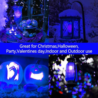 Bitrue LED Flame Light Bulbs, 4 Modes Blue Flame Effect Bulbs, E26 Base Fire Light Bulb with Gravity Sensor, Flickering Light Bulbs for Halloween Home Decor(Blue 2 Pack)