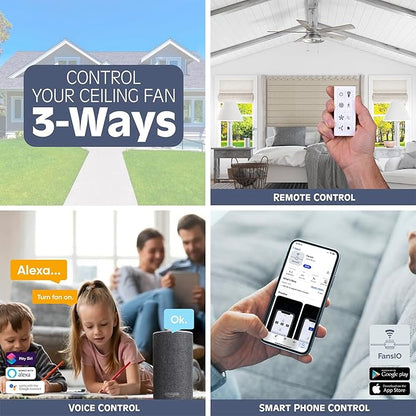 Prominence Home 51658-01 Universal SMART Ceiling Fan Remote, Wi-Fi Enabled with Wall Mount, White