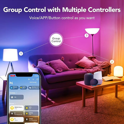 OREiN Matter BR30 Smart Light Bulbs, 650LM 60W Equivalent Recessed Flood Light Bulb, RGBTW Color Changing, Smart Flood Light Bulb Compatible with Alexa, Apple Home, Google Home, SmartThings, 4 Pack
