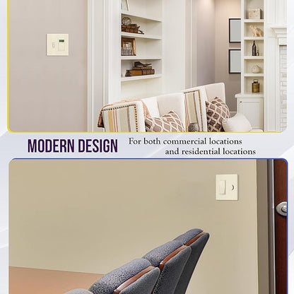 ENERLITES Combination Toggle/Decorator Light Switch Plate, Double Switch Wall Plate, Standard Size 2-Gang 4.68" x 4.73", Polycarbonate Thermoplastic, Gloss Finish, SI881131-LA, Light Almond