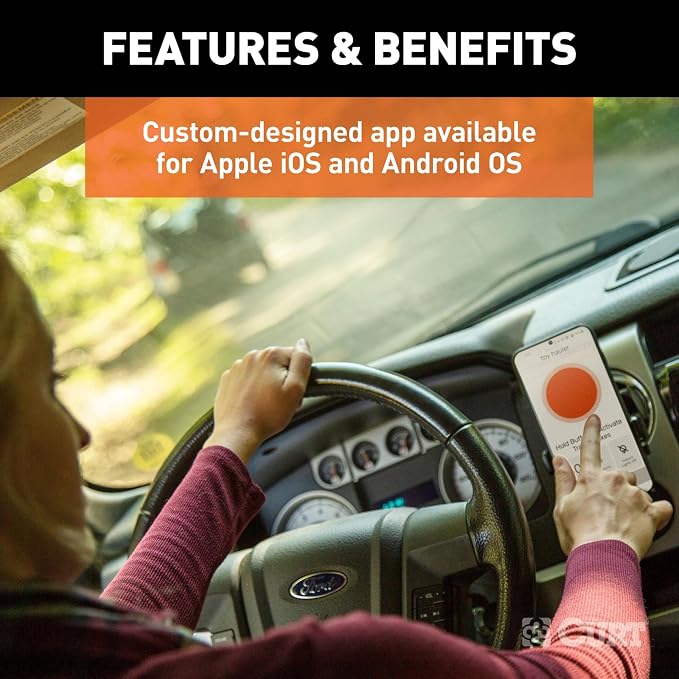 CURT 51180 Echo Mobile Bluetooth Trailer Brake Controller, 7-Way, 1-2 Axles | Portable Wireless Design, Smartphone App Control, Zero-Tool Plug-In Install, Triple-Axis Motion Sensing, Auto Calibration
