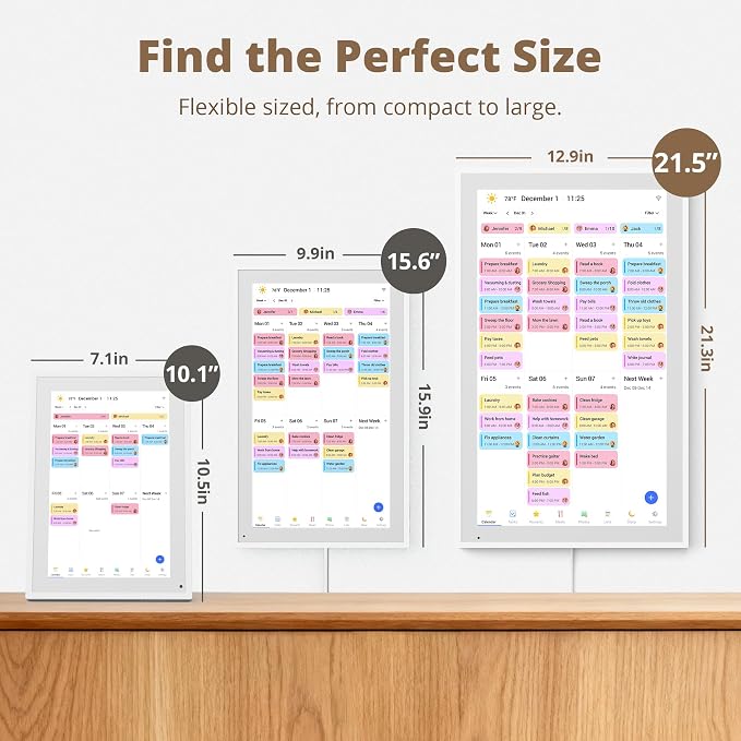 Dragon Touch 21.5" Digital Calendar Chore Chart – 1080P Full HD Interactive Touchscreen, Smart Family Planner, Hearth Display Digital Calendar Wall & Desk Mountable for Seamless Scheduling