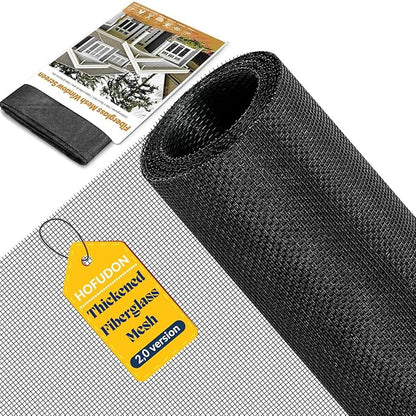 HOFUDON Window Screen Mesh, 59"x106" Fiberglass Screen Door Mesh, Window Screen Replacement, Patio Porch Screen Mesh Black