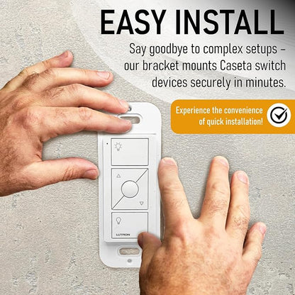SplashNColor Wallplate Brackets for Lutron Caseta Pico Remote, 3-Pack – Seamless Remote Snap-in Installation Wall Bracket for Lutron Smart Switch, Durable Wall Mount Design for Lutron Pico Remote