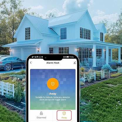 PGST Home Security Systems for House, Wireless Home Security Alarm System, Door/Window Sensor Motion Sensors with App Alert, WiFi+GSM 4G Home Alarm System No Subscription（103-C）