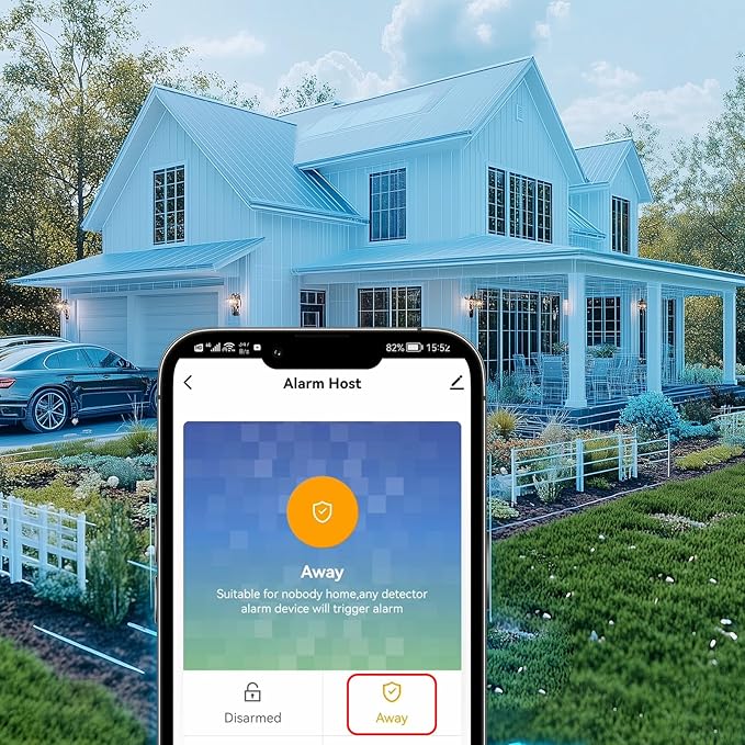 PGST Home Security Systems for House, Wireless Home Security Alarm System, Door/Window Sensor Motion Sensors with App Alert, WiFi+GSM 4G Home Alarm System No Subscription（103-D）