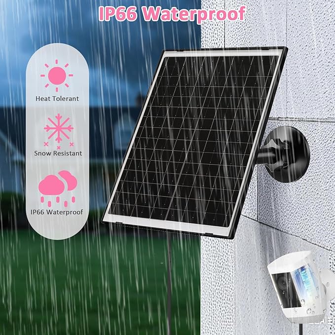 FUTUREZEN 10W Solar Panel for Ring Camera, DC 3.5×1.35mm & USB-C Solar Charger Compatible with Ring Stick Up & Spotlight Cam Battery Series, IP66 Waterproof, 7.2ft Charging Cable, 2 Pack