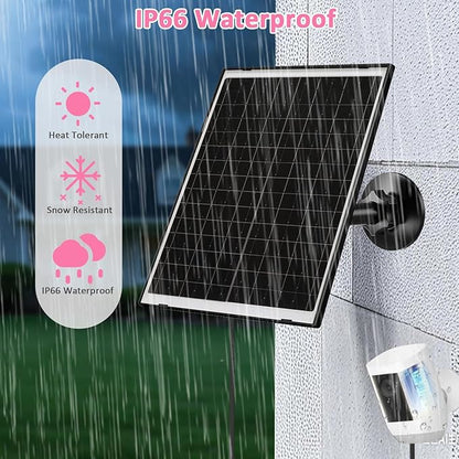 FUTUREZEN 10W Solar Panel for Ring Camera, DC 3.5×1.35mm & USB-C Solar Charger Compatible with Ring Stick Up & Spotlight Cam Battery Series, IP66 Waterproof, 7.2ft Charging Cable, 2 Pack