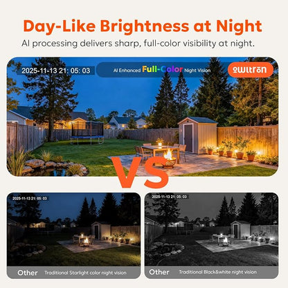 owltron 2K Window Camera, 5G & 2.4GHz WiFi Indoor Cameras for Home Security with Al Color Night Vision, Human/Motion Detection, Real-Time Alerts, Anti-Glare, Easy & Quick Install, 24/7 Recording