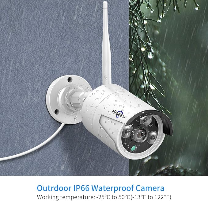 Hiseeu Camera Add on 5MP Outdoor Wireless Security Camera, Waterproof Outdoor Indoor 3.6mm Lens IR Cut Day & Night Vision with Power Adapter, Compatible 10CH Wireless Security Camera System