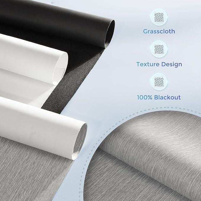 Motorized Blinds with Remote, 100% Blackout Electric Blind for Windows,Smart Automatic Blinds Cordless Roller Shades, Gray 39" W x 72" H