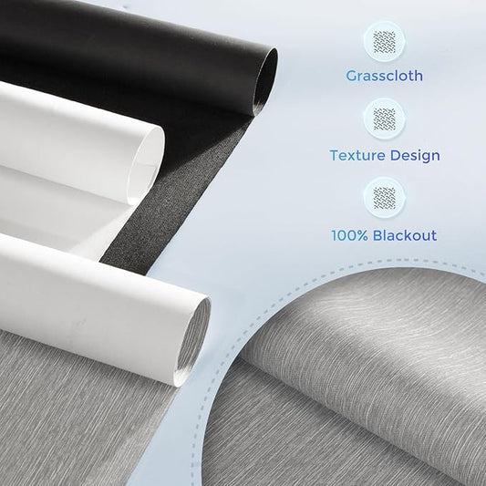 Motorized Blinds with Remote, 100% Blackout Electric Blind for Windows,Smart Automatic Blinds Cordless Roller Shades, Gray 30" W x 72" H