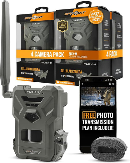 SPYPOINT Flex-M Cellular Trail Camera - Best Hunting Accessories, No WiFi Needed, Night Vision, Motion Activated, Dual-Sim LTE, IP65 Water-Resistant Game Camera, 28MP Photos, 720p Videos + Sound (4)