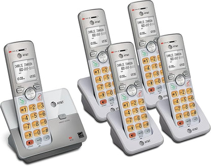 AT&T EL51503 DECT 6.0 5-Handset Cordless Phone with Simulated Full-Duplex Speakerphone, Backlit LCD Display & Lighted Keypad, Caller ID/Call Waiting, Intercom, ECO Mode