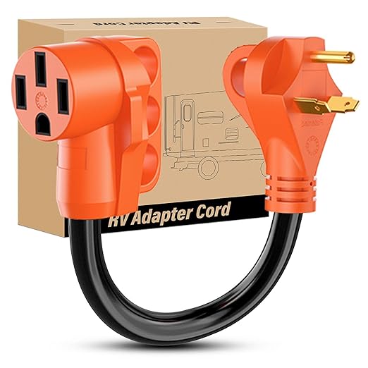 Nilight 30 Amp to 50 Amp RV Plug Electrical Adapter Cord Dogbone 18 Inch | TT-30P 30A Male Plug 14-50R 50A Female Receptacle Convert 30AMP Campground Power to 50A for 50A RV Camper Trailer Not for EV