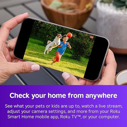 Roku Battery Camera Plus (2025 Model) – Weather‑Resistant Wireless Indoor/Outdoor Security Camera with 1080p HD, Two‑Way Audio & Long‑Life Rechargeable Battery (Renewed)