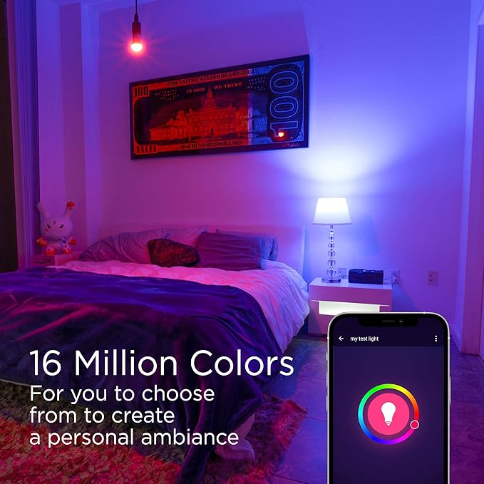 eyely BLA2001A Smart BR30 Dimmable Light Bulb, Color Changing LED, No Hub Required, WiFi Remote App Control, Alexa, Google Home Assistant Compatible, Set of 2