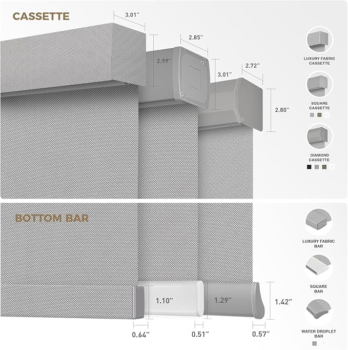 HeyBlinds Motorized Solar Shades with Remote, Light Filtering Mesh Roller Shades, Flame Retardant Smart Blinds, UV Blocking, Alexa Google HomeKit Compatible, Custom Size (Cloud Grey-1% Openness)