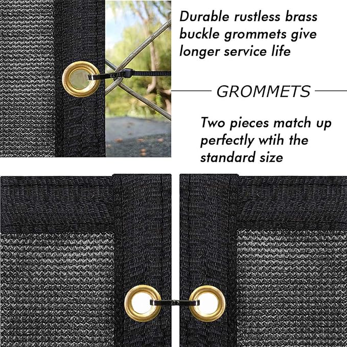 UPGRADE Privacy Screen 6' x 50' Fence Commercial Shade Cover with Brass Grommets Heavy Duty Perfect for Outdoor Back Yard, Black, Customizable