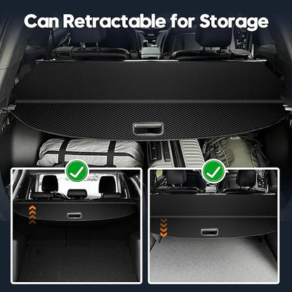 Powerty Cargo Cover for 2019-2024 2025 Cadillac XT6 Trunk Cover Retractable Trunk Shielding Shade XT6 Accessories Cargo Luggage Cover Black