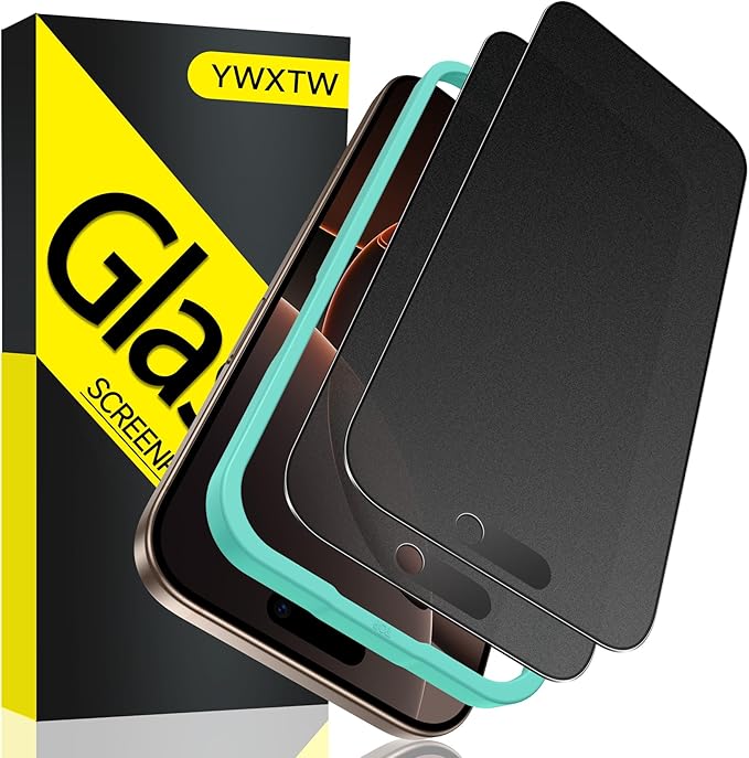 YWXTW 2 Pack Matte Privacy Screen Protector for iPhone 16 Pro Max, 28° Anti-Spy iPhone 16 Pro Max Privacy Screen Protector Anti-Glare & Anti-Fingerprint Case Friendly Tempered Glass Film, Bubble Free